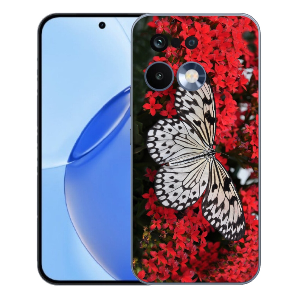 Gélový kryt mmCase na Realme 16 Pro - čiernobiely motýľ 1