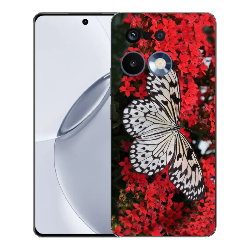 Gélový kryt mmCase na Realme 16 Pro+ - čiernobiely motýľ 1