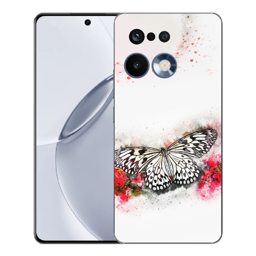 Gélový kryt mmCase na Realme 16 Pro+ - čiernobiely motýľ