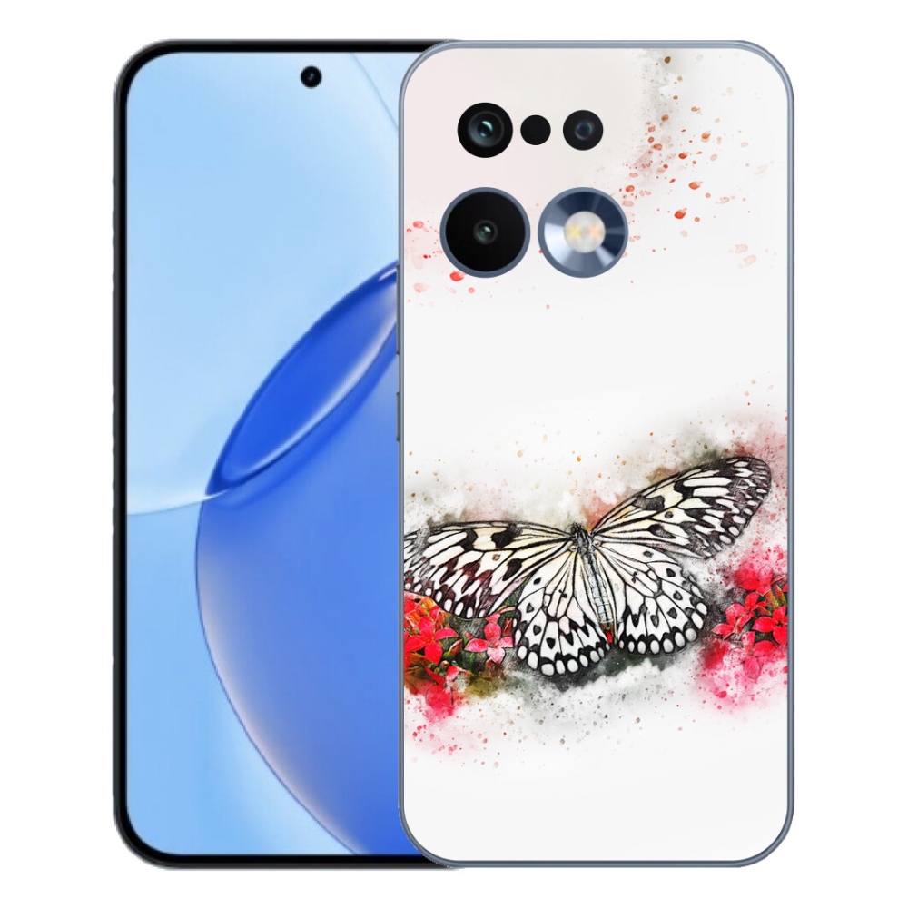 Gélový kryt mmCase na Realme 16 Pro - čiernobiely motýľ