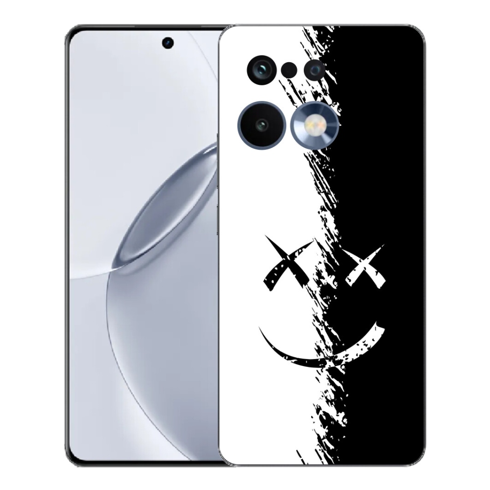 Gélový kryt mmCase na Realme 16 Pro+ - čiernobiely smajlík