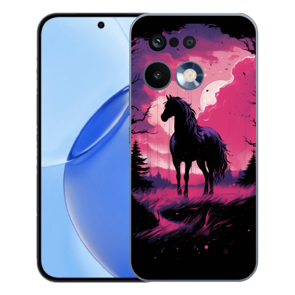Gélový kryt mmCase na Realme 16 Pro - čierny kreslený kôň 1