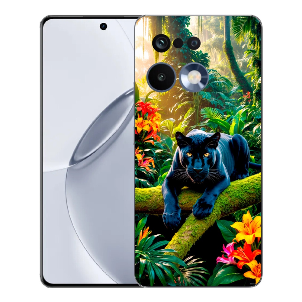 Gélový kryt mmCase na Realme 16 Pro+ - čierny panter v džungli