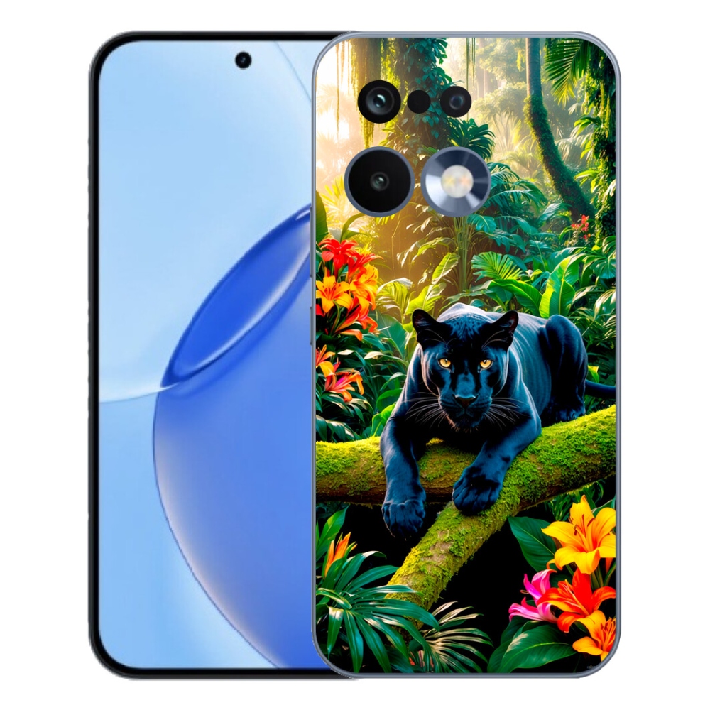 Gélový kryt mmCase na Realme 16 Pro - čierny panter v džungli