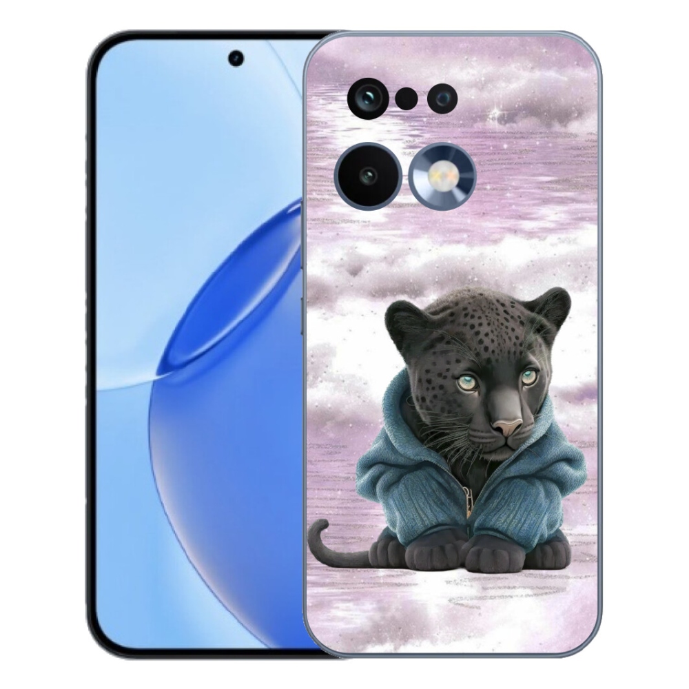 Gélový kryt mmCase na Realme 16 Pro - čierny panter vo svetri