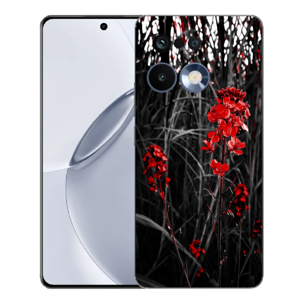 Gélový kryt mmCase na Realme 16 Pro+ - červená rastlina