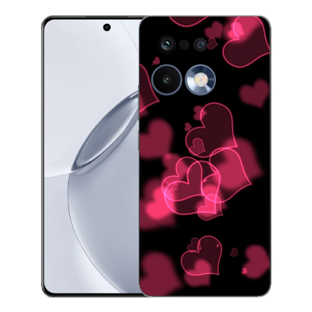 Gélový kryt mmCase na Realme 16 Pro+ - červené srdiečka