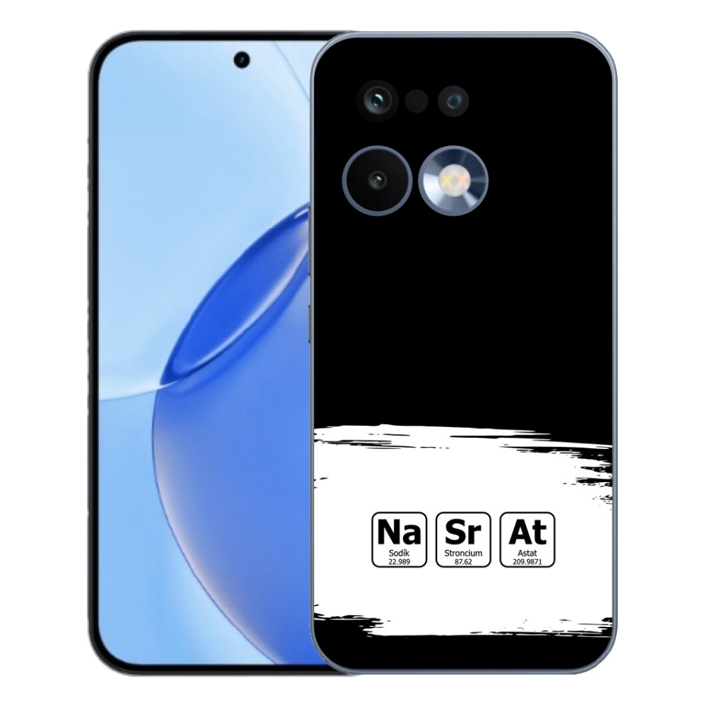 Gélový kryt mmCase na Realme 16 Pro - chemické prvky bieločierne pozadie