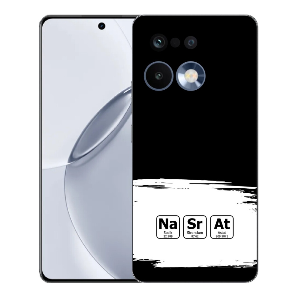Gélový kryt mmCase na Realme 16 Pro+ - chemické prvky bieločierne pozadie