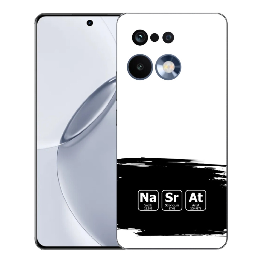 Gélový kryt mmCase na Realme 16 Pro+ - chemické prvky čiernobiele pozadie