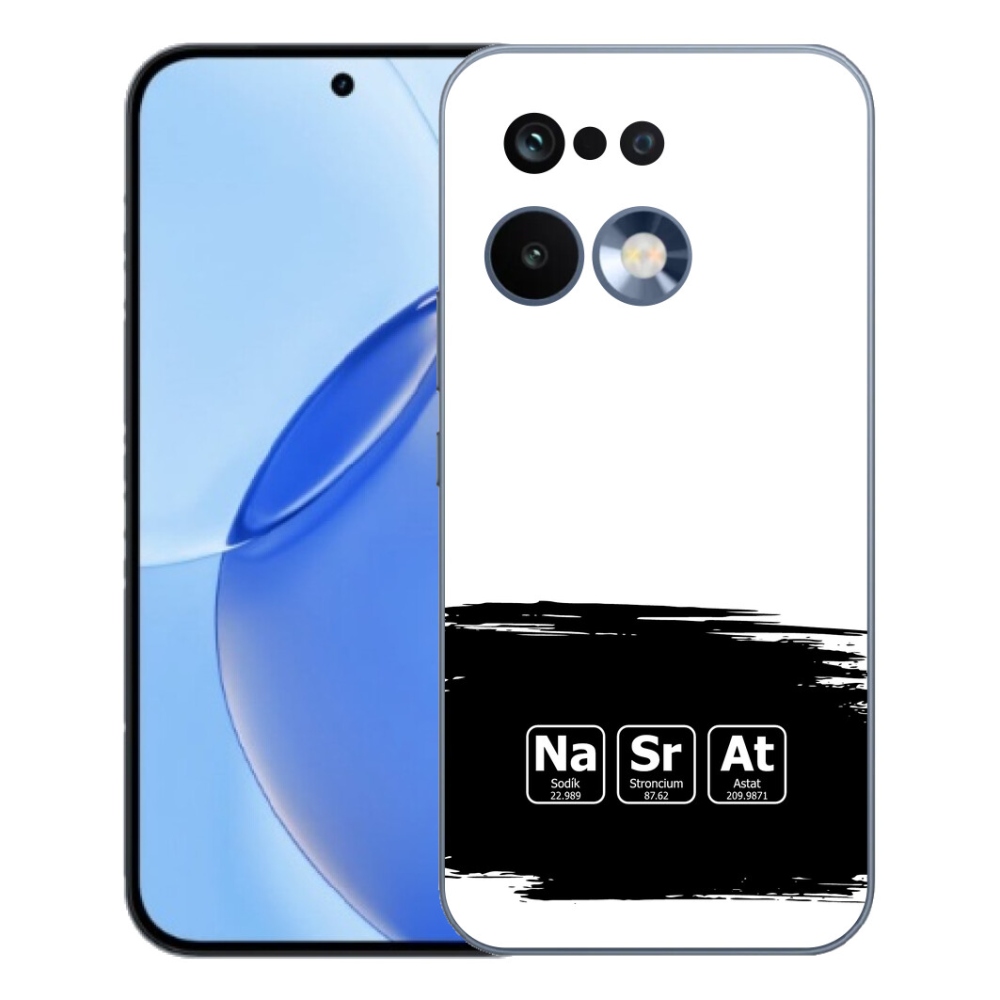 Gélový kryt mmCase na Realme 16 Pro - chemické prvky čiernobiele pozadie