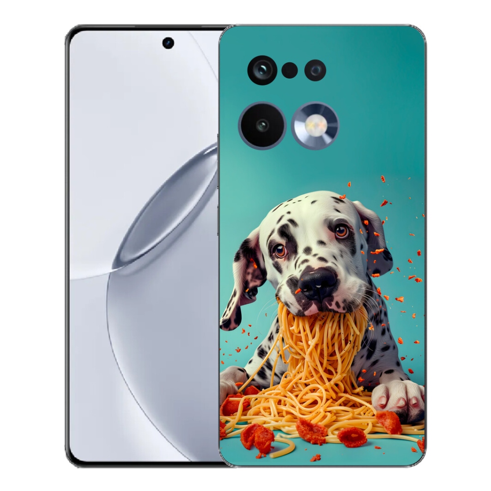 Gélový kryt mmCase na Realme 16 Pro+ - dalmatín a špagety