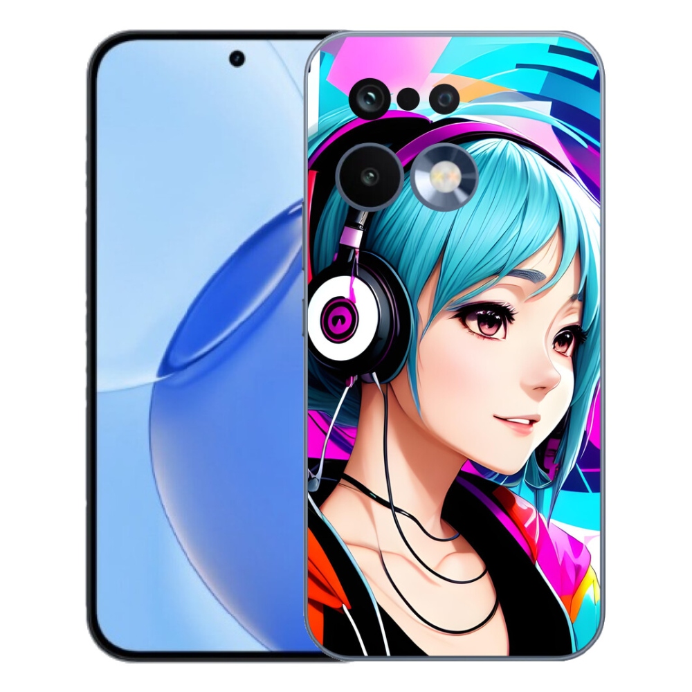 Gélový kryt mmCase na Realme 16 Pro - dievča so slúchadlami
