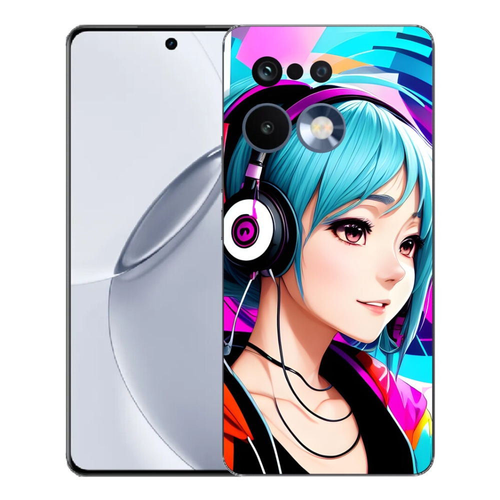 Gélový kryt mmCase na Realme 16 Pro+ - dievča so slúchadlami