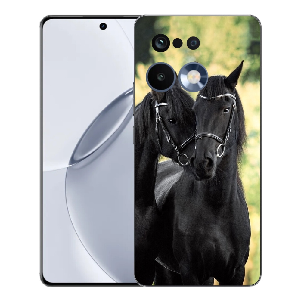 Gélový kryt mmCase na Realme 16 Pro+ - dva čierne kone