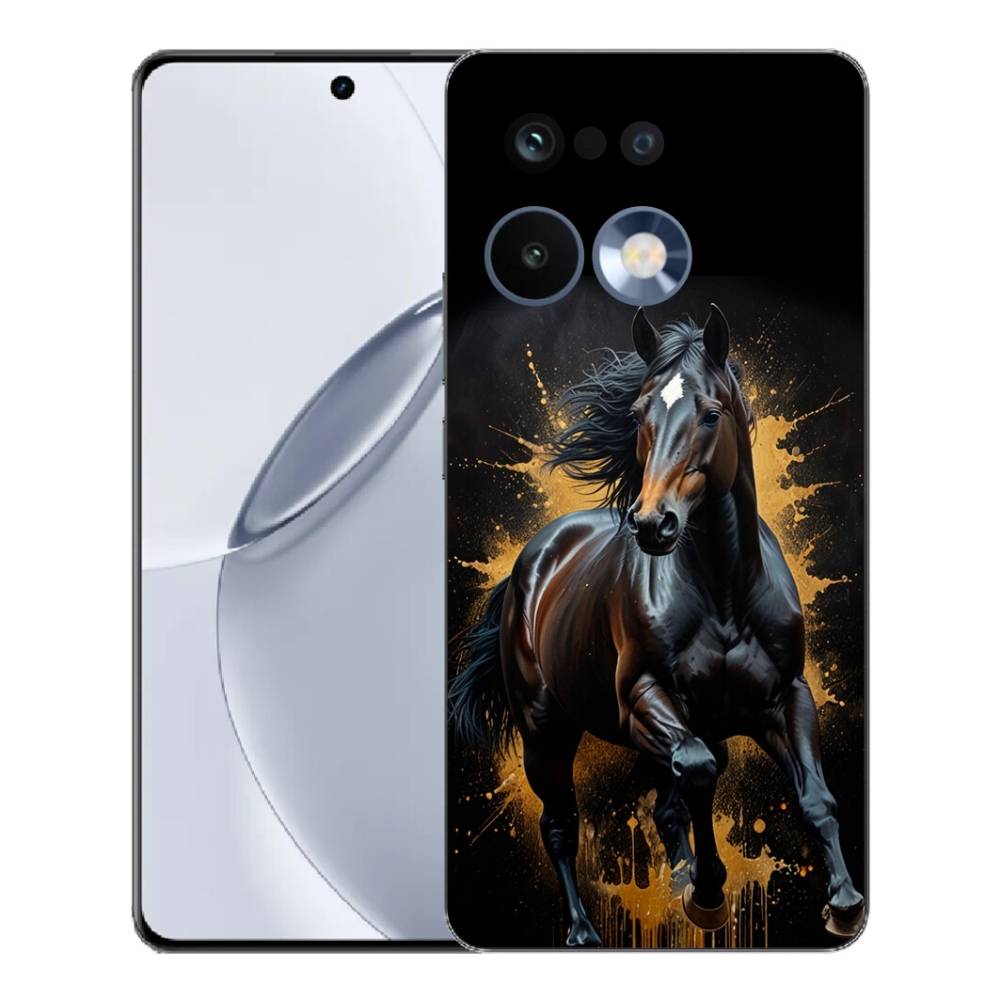 Gélový kryt mmCase na Realme 16 Pro+ - elegantný čierny žrebec