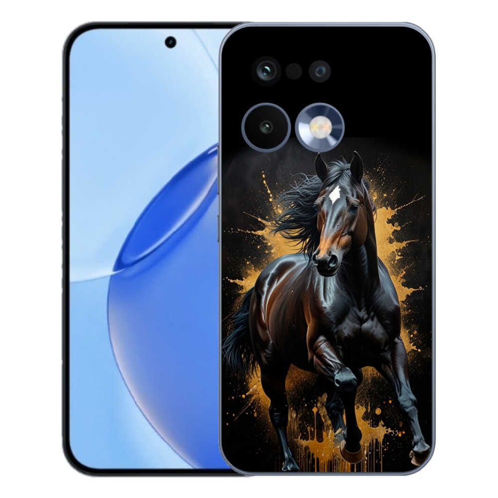 Gélový kryt mmCase na Realme 16 Pro - elegantný čierny žrebec