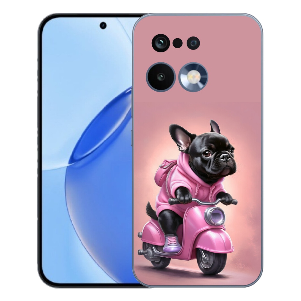 Gélový kryt mmCase na Realme 16 Pro - francúzsky buldoček na skútri