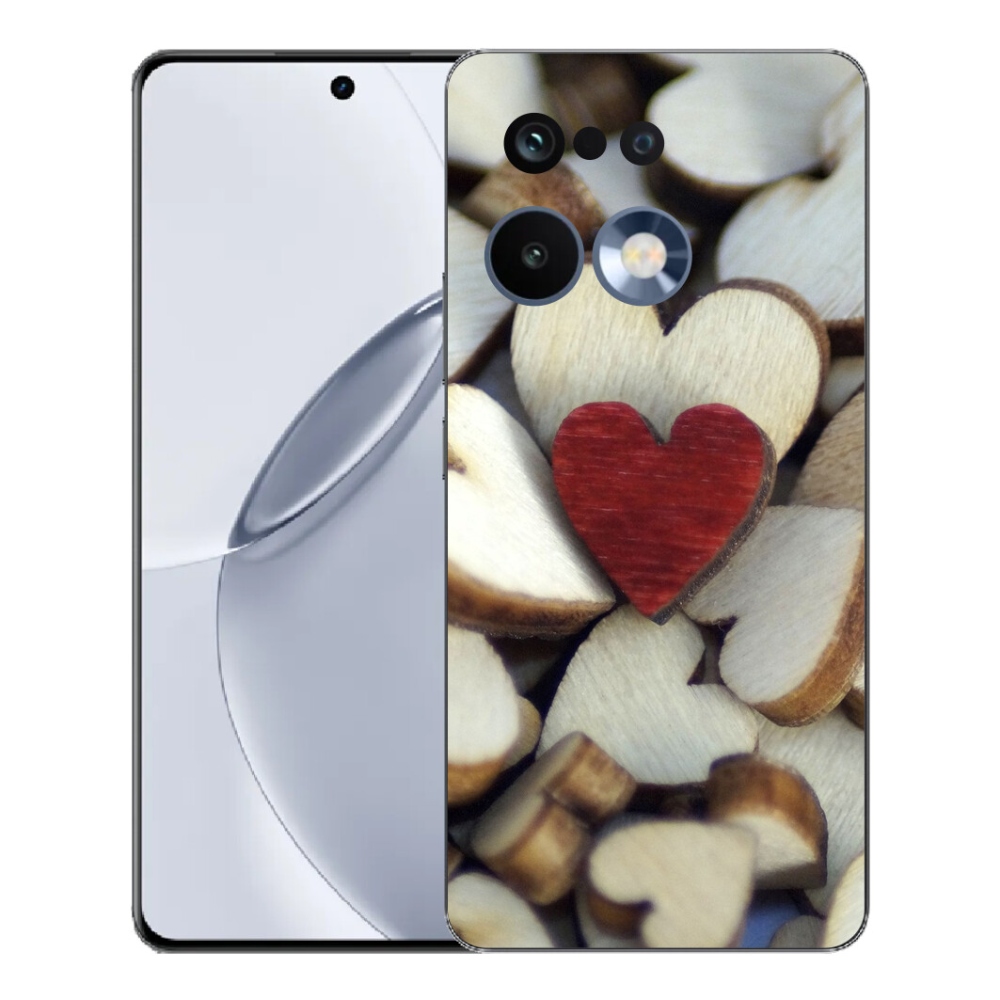 Gélový kryt mmCase na Realme 16 Pro+ - gravírované červené srdce