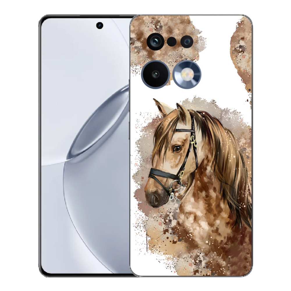 Gélový kryt mmCase na Realme 16 Pro+ - hnedý kreslený kôň