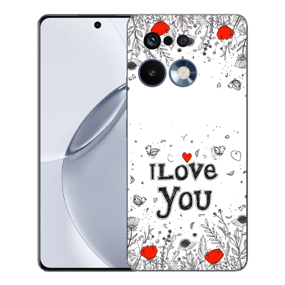 Gélový kryt mmCase na Realme 16 Pro+ - I love you biele pozadie