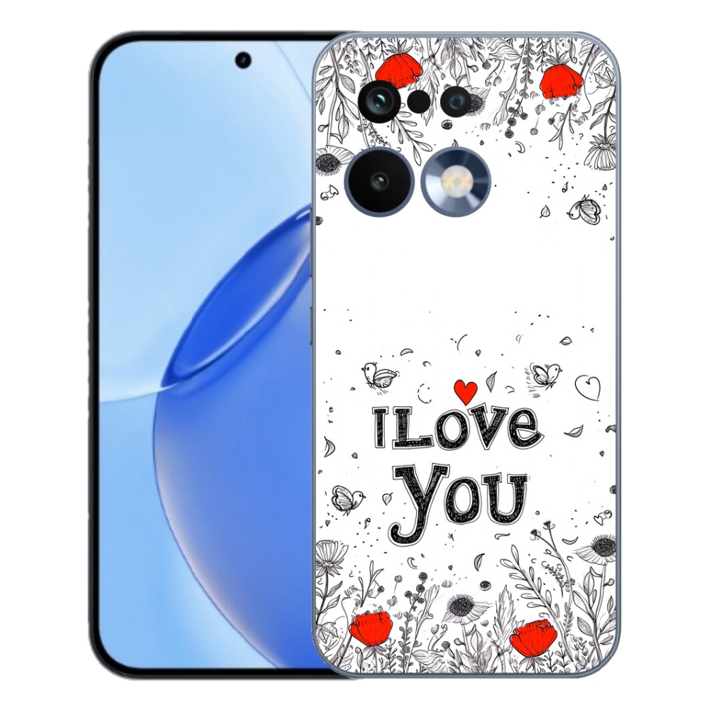 Gélový kryt mmCase na Realme 16 Pro - I love you biele pozadie