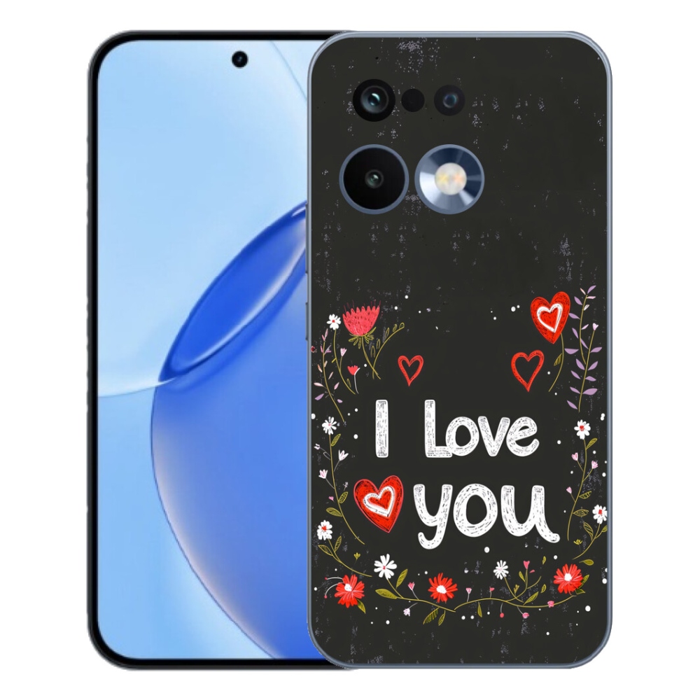 Gélový kryt mmCase na Realme 16 Pro - I love you čierne pozadie