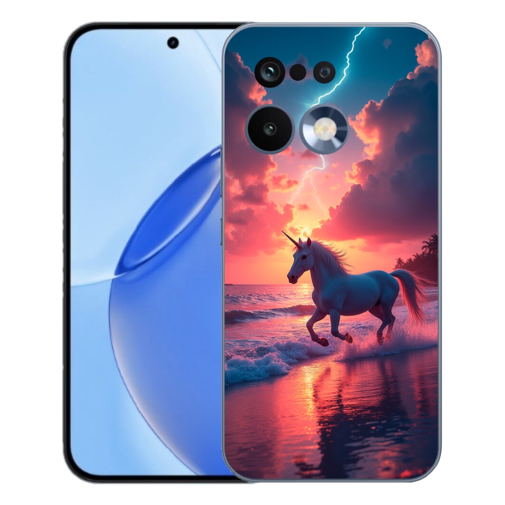 Gélový kryt mmCase na Realme 16 Pro - jednorožec na pláži