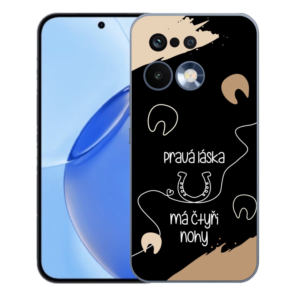 Gélový kryt mmCase na Realme 16 Pro - konský motív čierne pozadie