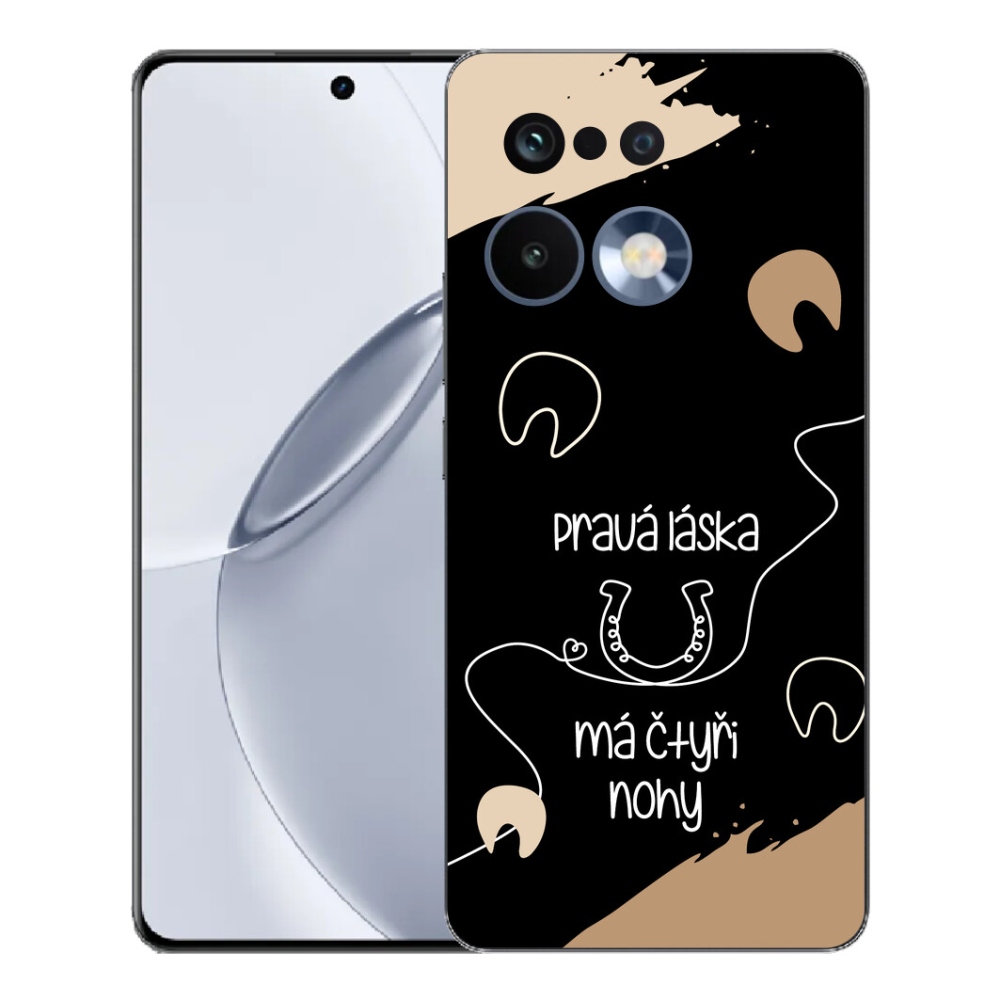 Gélový kryt mmCase na Realme 16 Pro+ - konský motív čierne pozadie