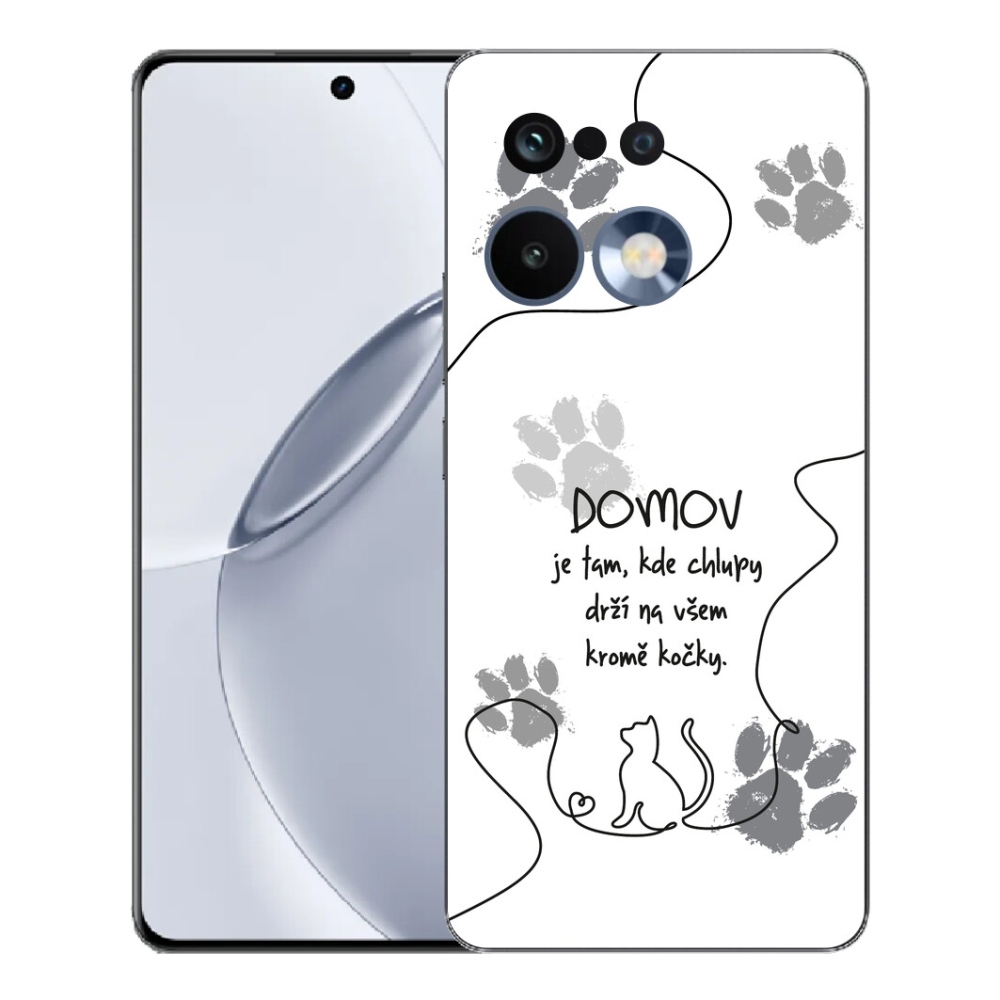 Gélový kryt mmCase na Realme 16 Pro+ - mačacie motív biele pozadie