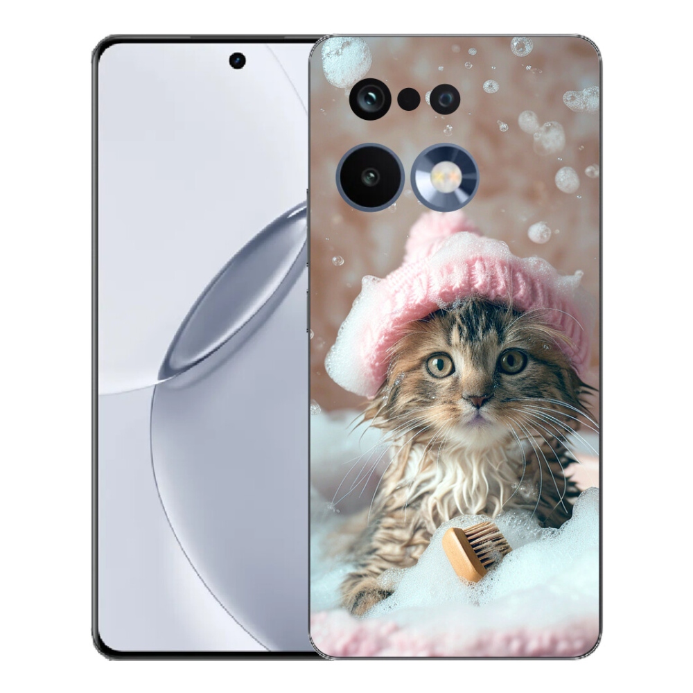 Gélový kryt mmCase na Realme 16 Pro+ - mačiatko a kúpeľ