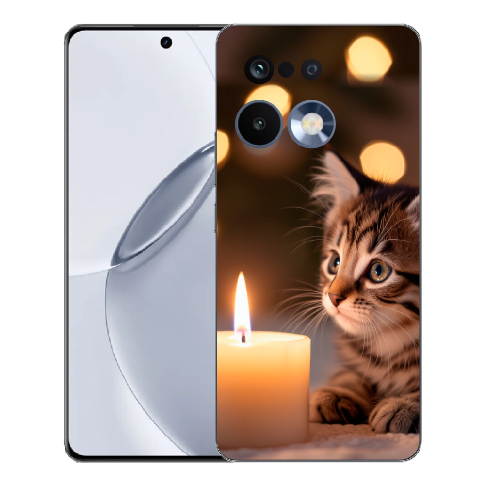 Gélový kryt mmCase na Realme 16 Pro+ - mačiatko a sviečka