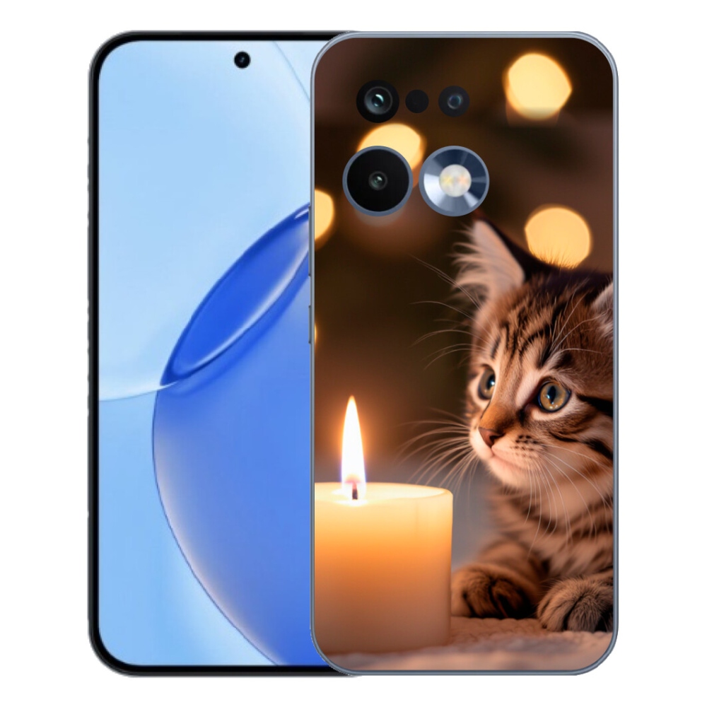 Gélový kryt mmCase na Realme 16 Pro - mačiatko a sviečka
