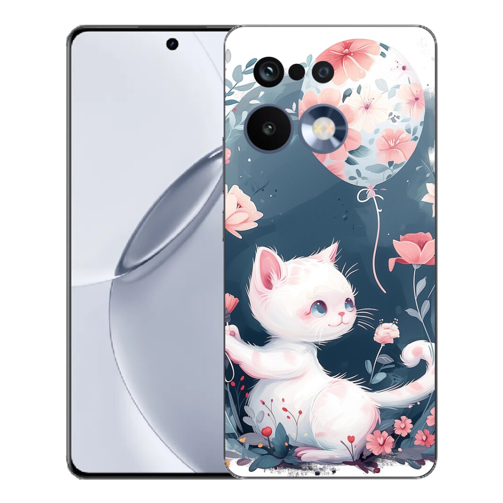 Gélový kryt mmCase na Realme 16 Pro+ - mačiatko s balónikom