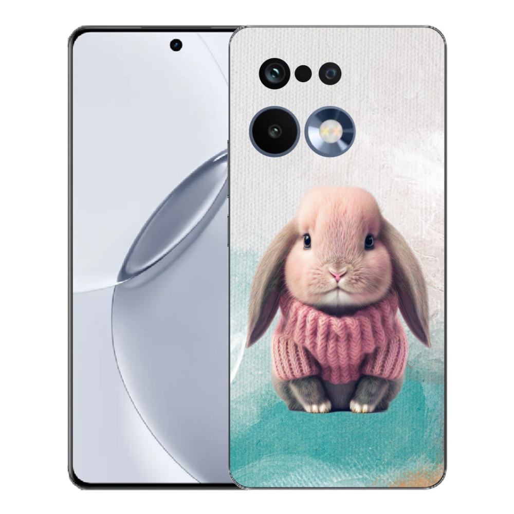 Gélový kryt mmCase na Realme 16 Pro+ - zajačik vo svetri