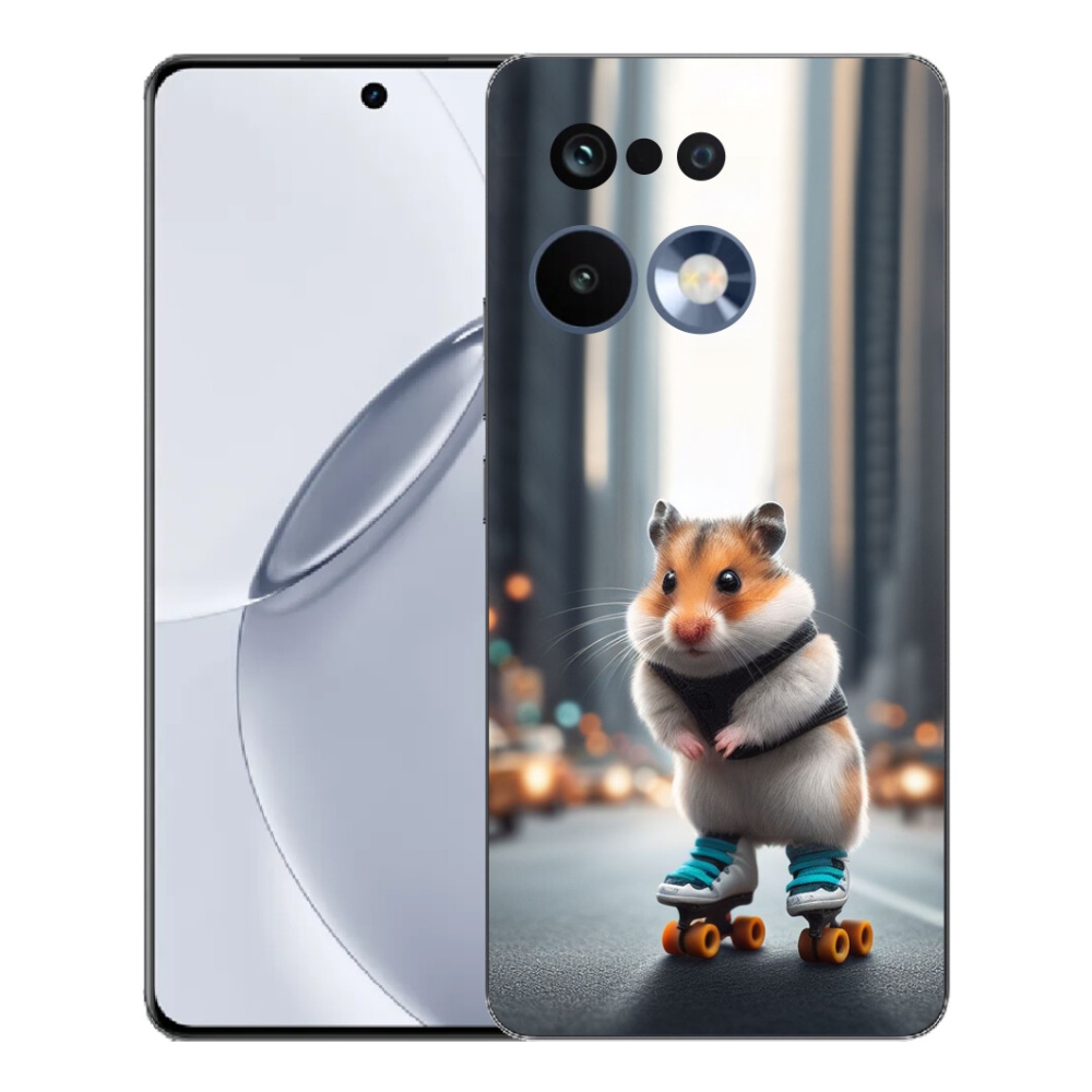 Gélový kryt mmCase na Realme 16 Pro+ - škrečok na korčuliach