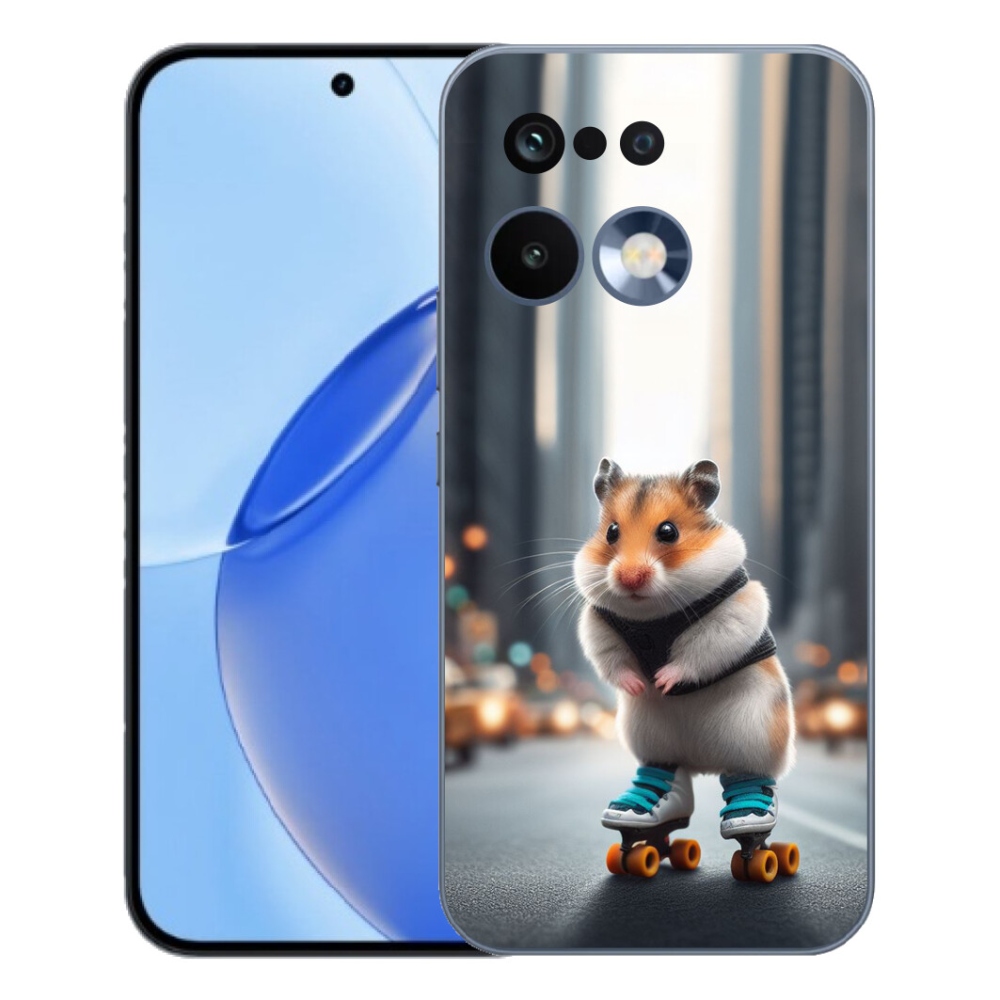 Gélový kryt mmCase na Realme 16 Pro - škrečok na korčuliach