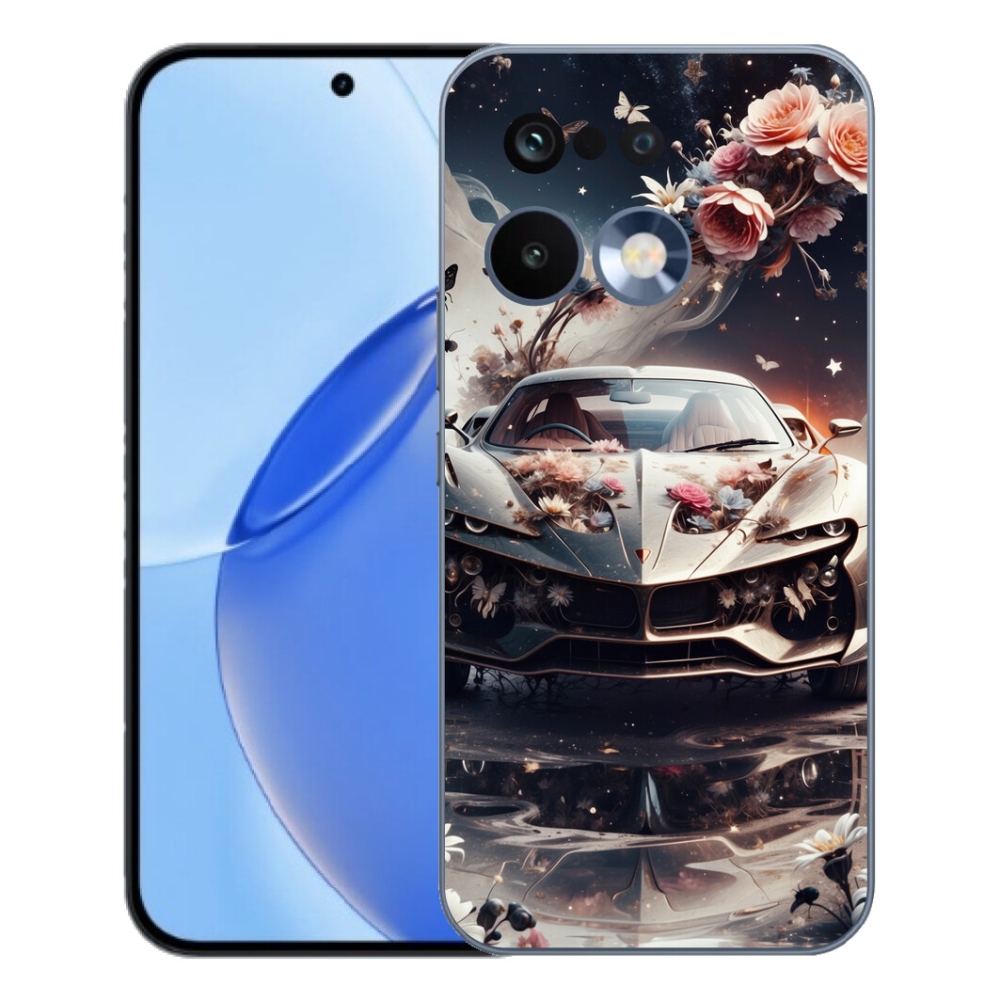 Gélový kryt mmCase na Realme 16 Pro - kvetinový športový automobil