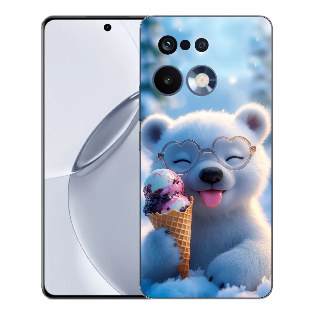Gélový kryt mmCase na Realme 16 Pro+ - medvedík so zmrzlinou