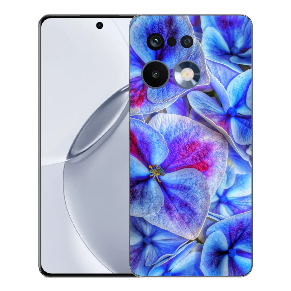 Gélový kryt mmCase na Realme 16 Pro+ - modré kvety 1