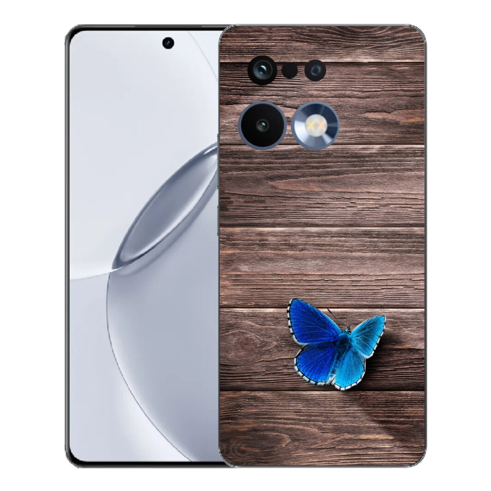 Gélový kryt mmCase na Realme 16 Pro+ - modrý motýľ 1