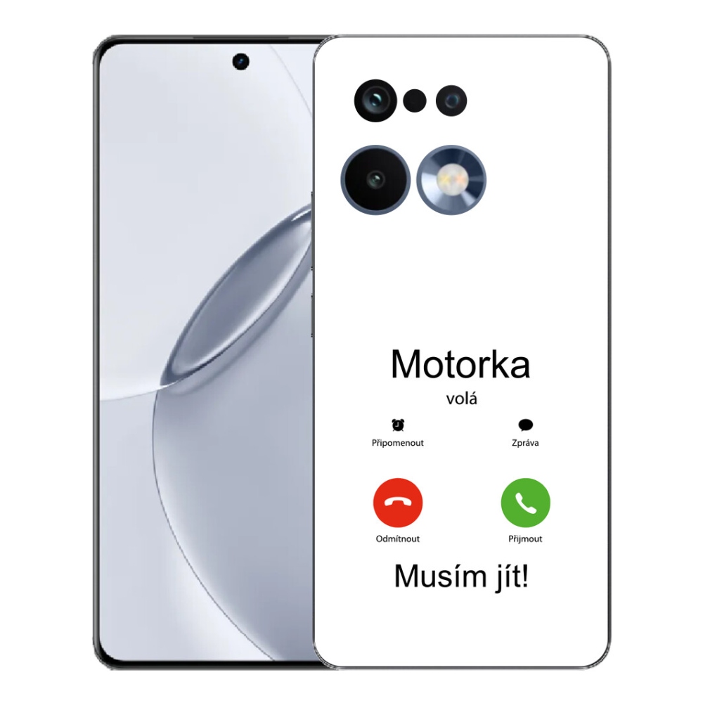 Gélový kryt mmCase na Realme 16 Pro+ - motorka volá biele pozadie