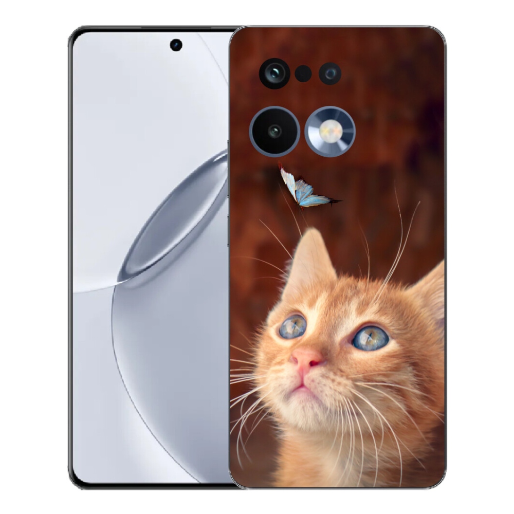 Gélový kryt mmCase na Realme 16 Pro+ - motýľ a mačiatko