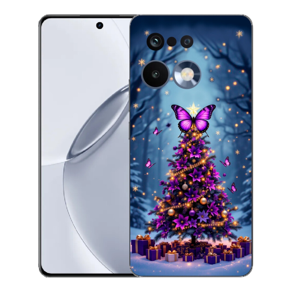 Gélový kryt mmCase na Realme 16 Pro+ - motýlí vianočný stromček