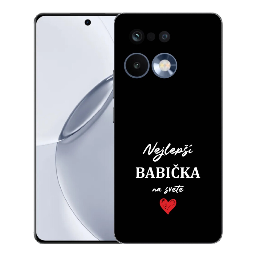 Gélový kryt mmCase na Realme 16 Pro+ - najlepšia babička 1 čierne pozadie