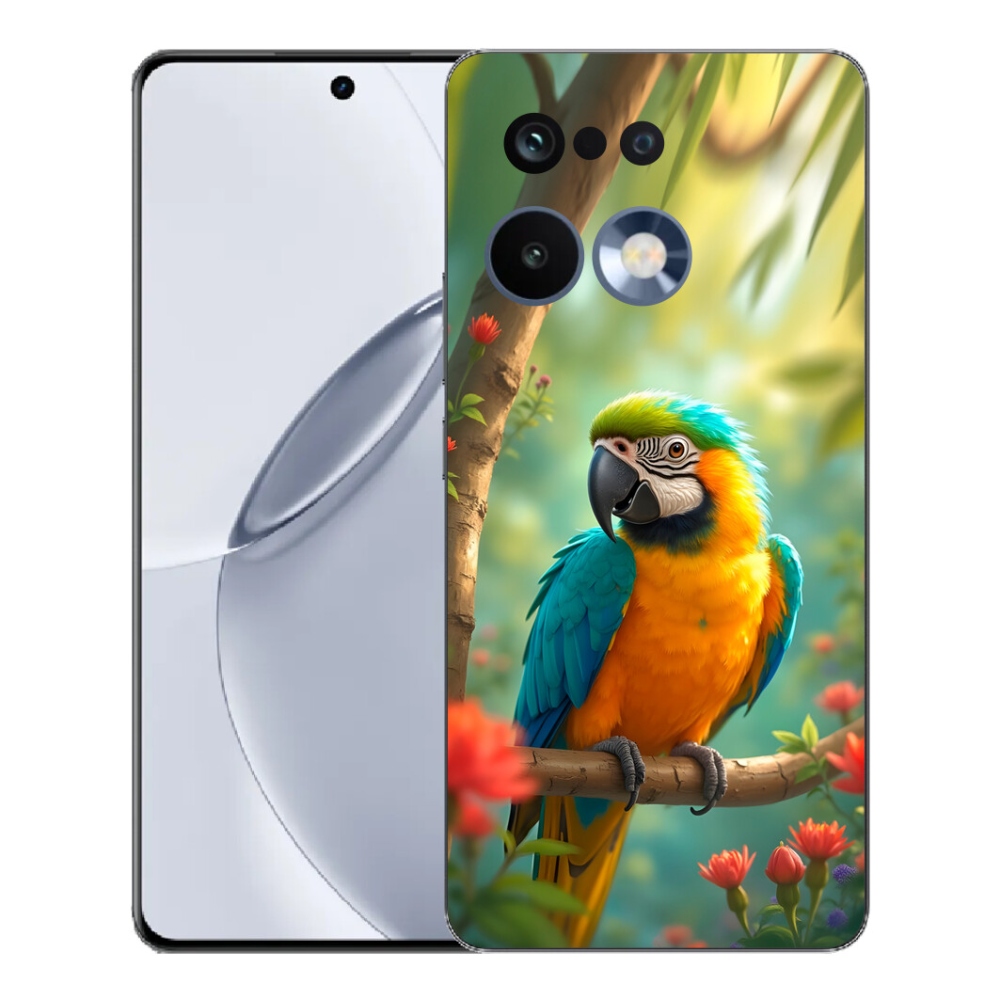 Gélový kryt mmCase na Realme 16 Pro+ - papagáj ara modrožltá