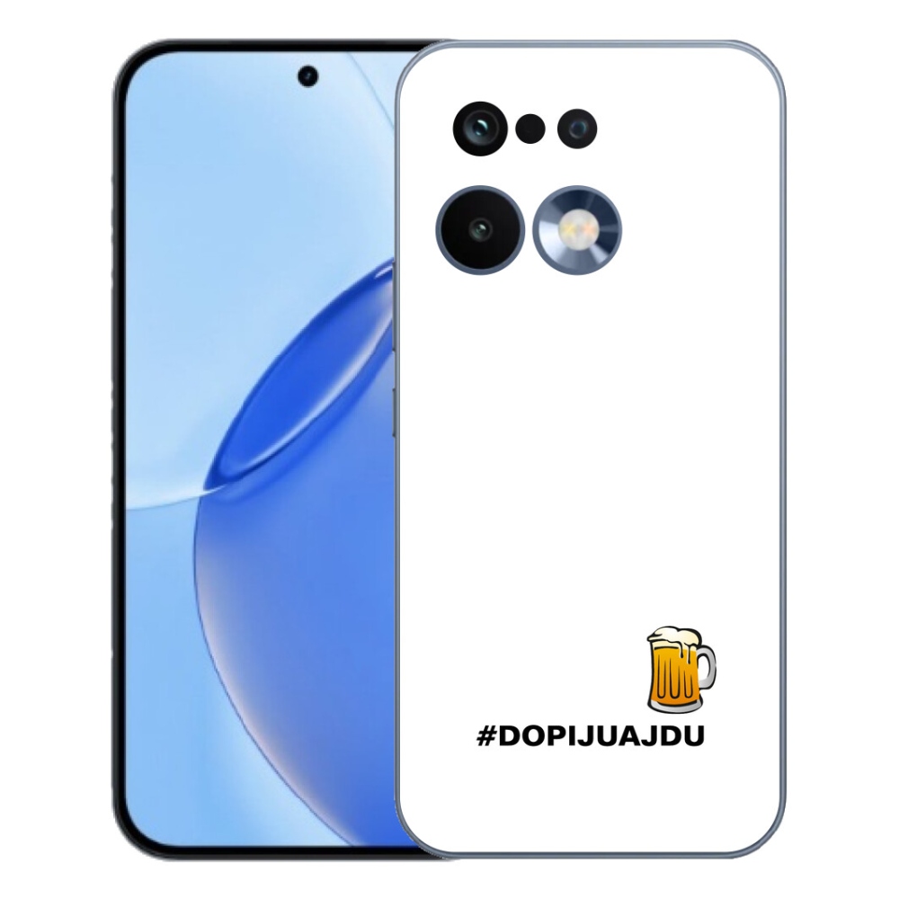 Gélový kryt mmCase na Realme 16 Pro - pivný motív 1 biele pozadie