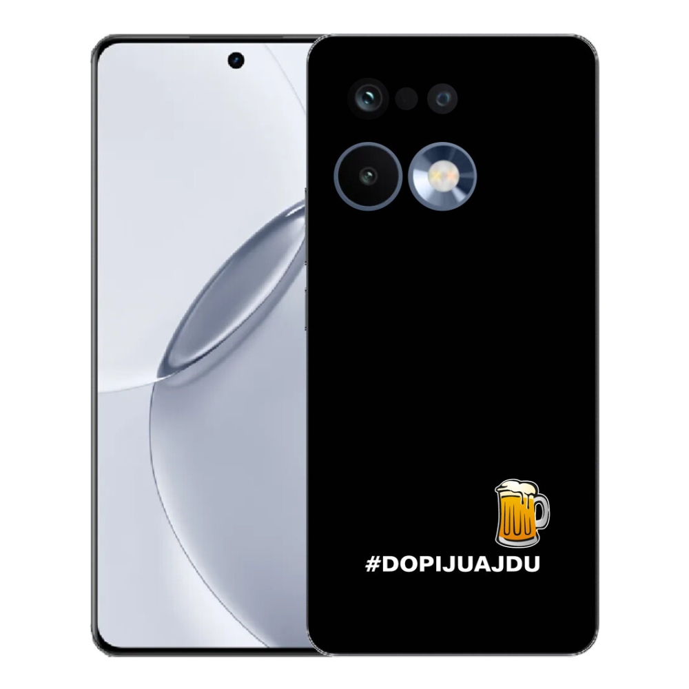 Gélový kryt mmCase na Realme 16 Pro+ - pivný motív 1 čierne pozadie