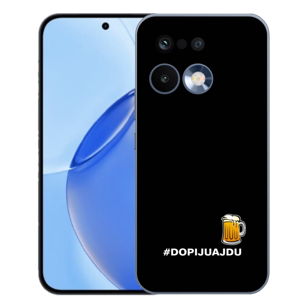 Gélový kryt mmCase na Realme 16 Pro - pivný motív 1 čierne pozadie